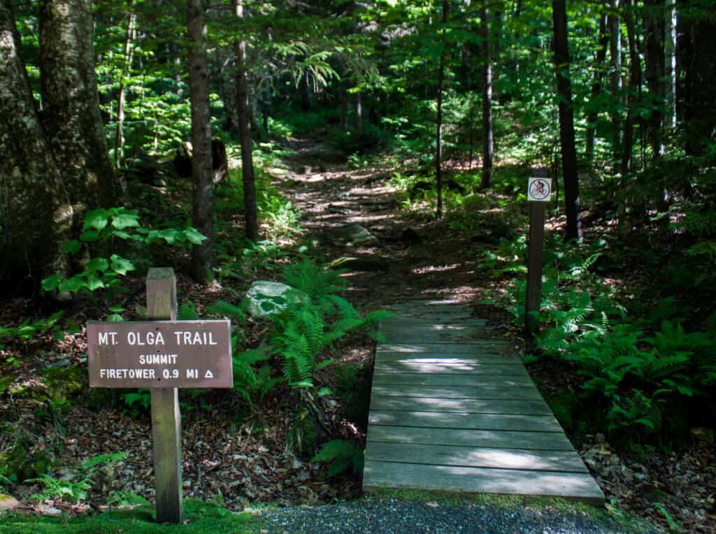 A sign for the trailhead to Mt. Olga