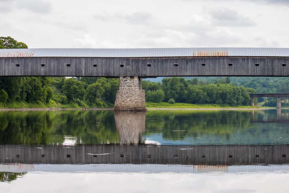 A view of the Cornish-Windsor Covered Bridge from the Connecticut River