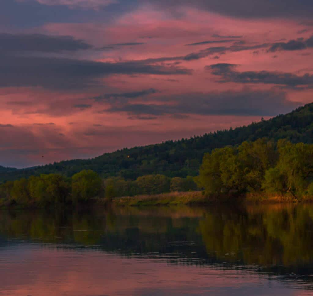 A sunset view of the Connecticut River from Wilgus State Park
