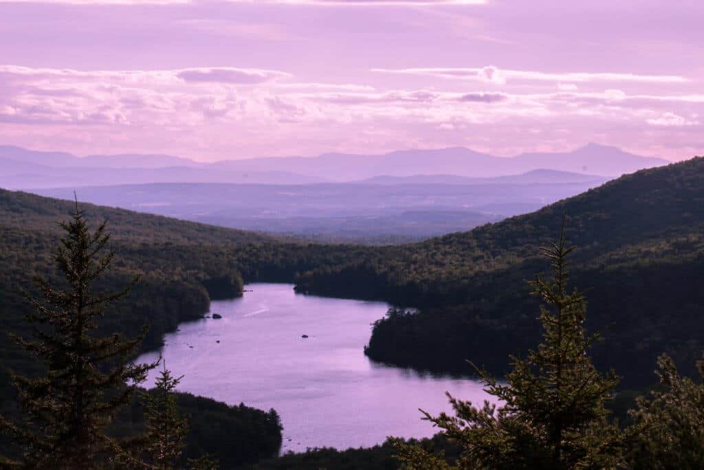 Groton State Forest Vermont Sunset over Kettle Pond in Groton State Forest, Vermont