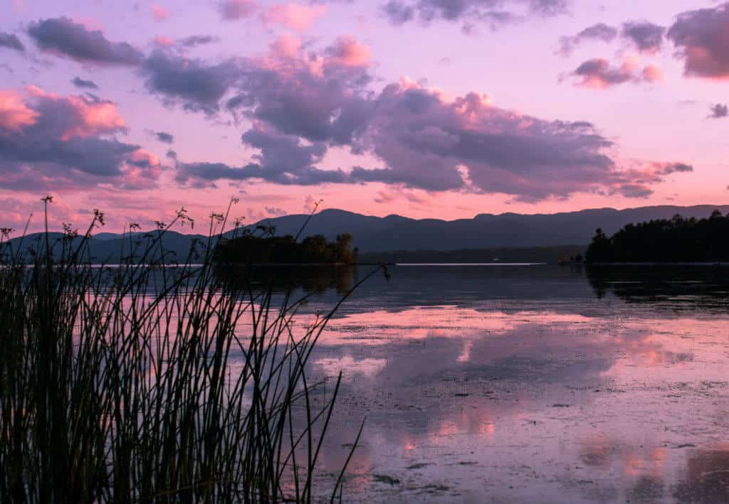 Button Bay Sunset in Vermont.
