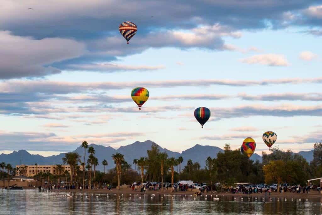 The Lake Havasu Balloon Festival in Arizona.