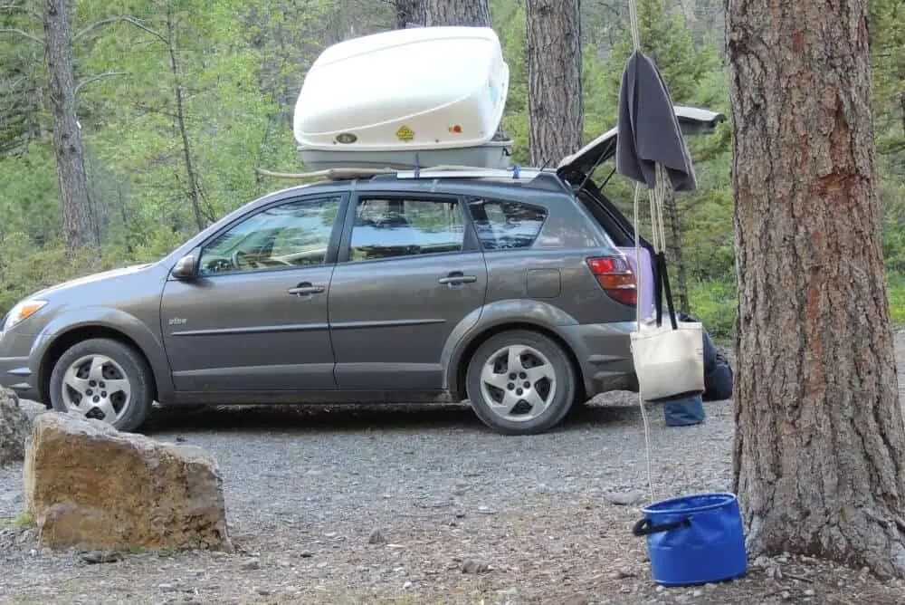 Our camping dishwashing station that we use when we are car camping. 