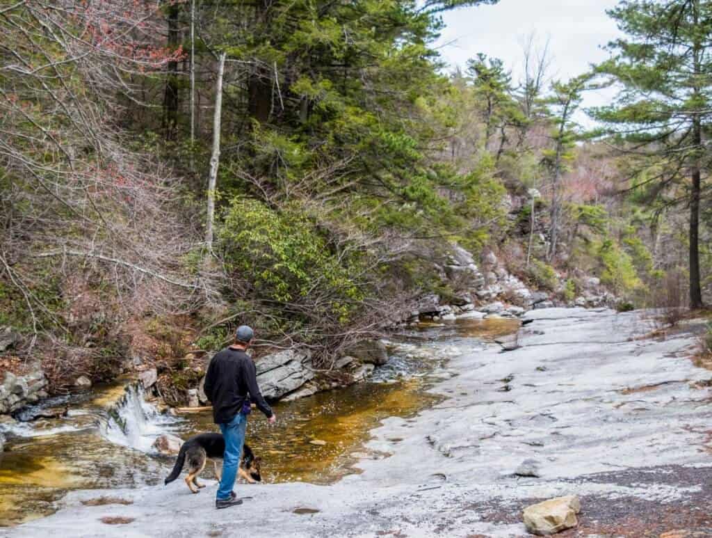 hiking the trails at Minnewaska State Park in New York.