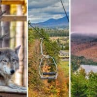 A collage of photos featuring Lake Placid, NY in the fall.