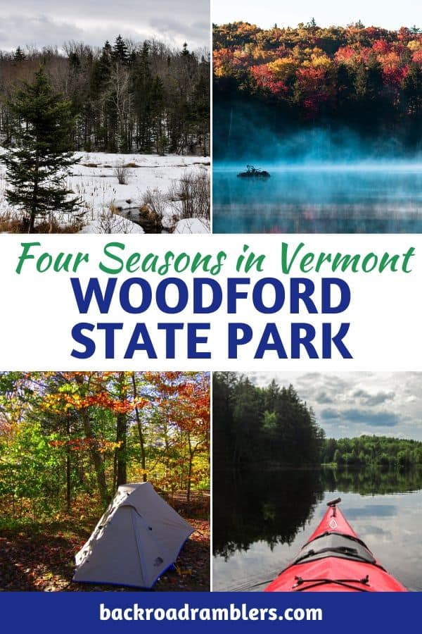 A collage of photos of Woodford State Park in Vermont