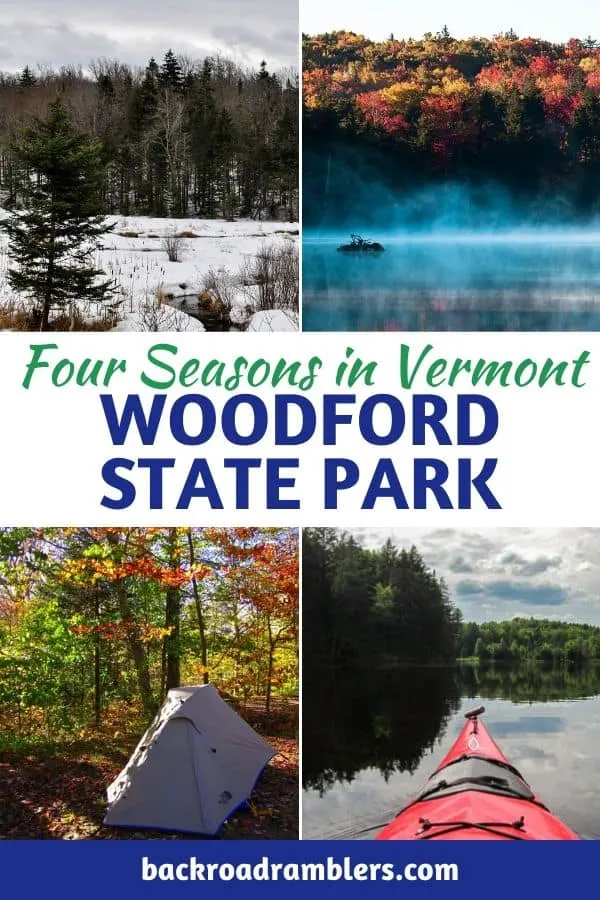 A collage of photos of Woodford State Park in Vermont