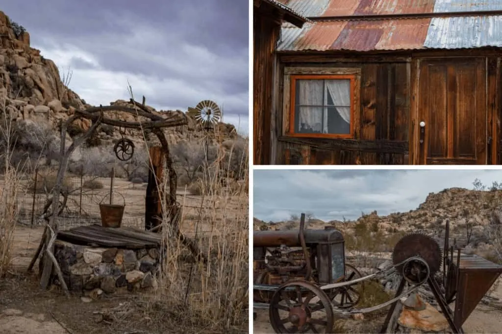 A collage of artifact photos from Keys Ranch in Joshua Tree National Park.