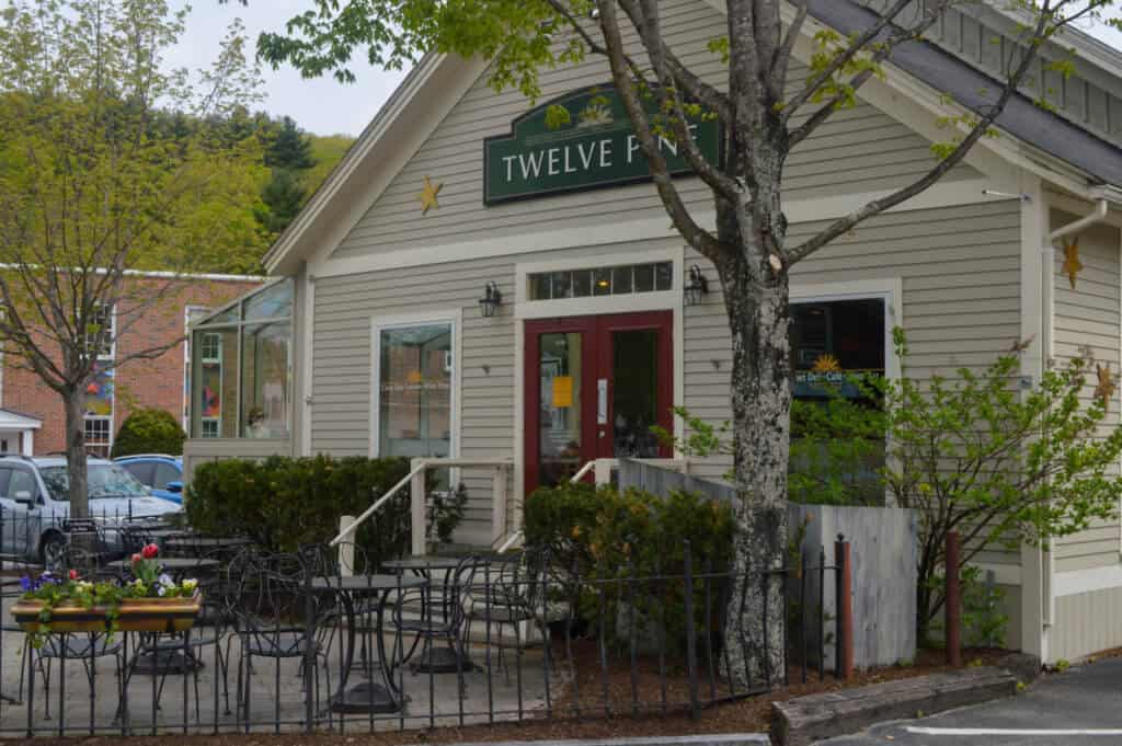 The outside of Twelve Pine restaurant in Peterborough, NH