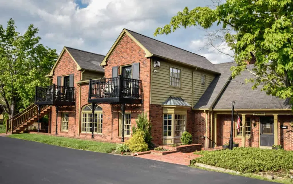 An outside view of the Tarheel Suite at Hillwinds Inn.