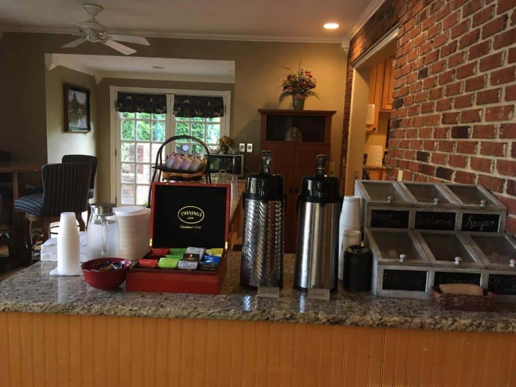 A selection of coffees and teas at the Hillwinds Inn in Blowing Rock, NC