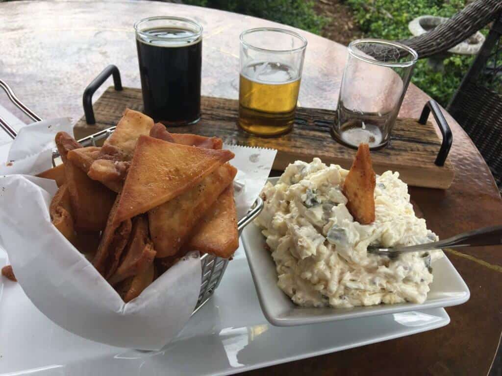 An appetizer and beers at the Blowing Rock Ale House