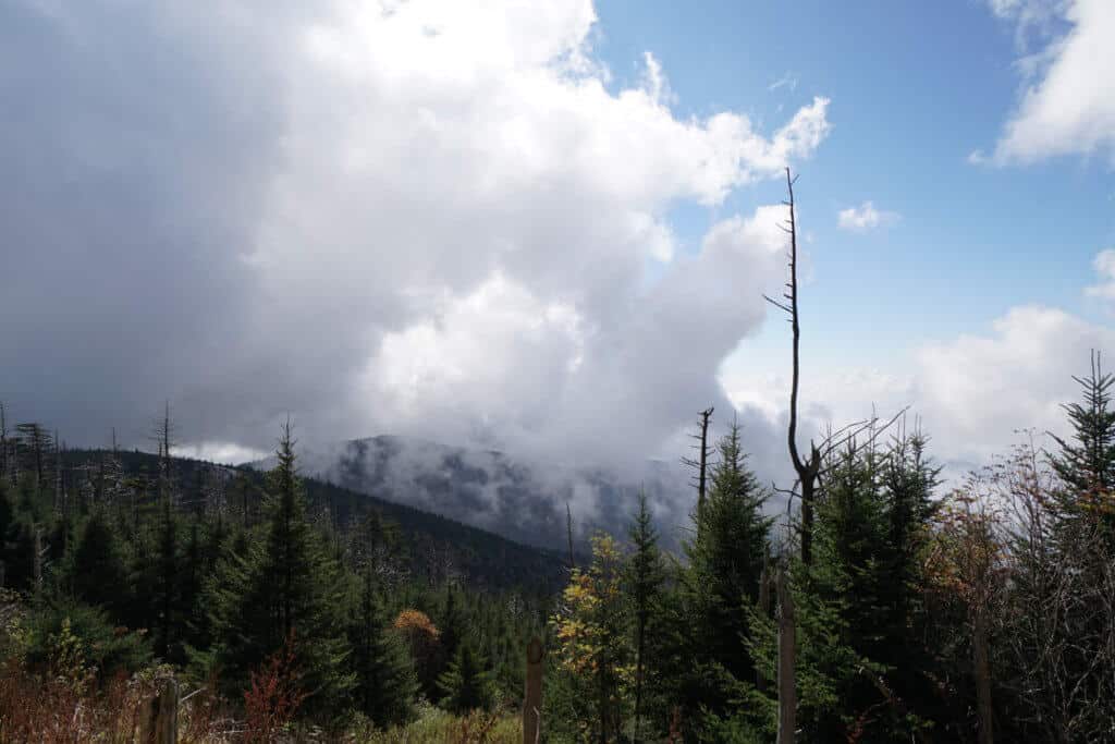 Best winter road trips - A shot of Clingman's Dome in the Smoky Mountains