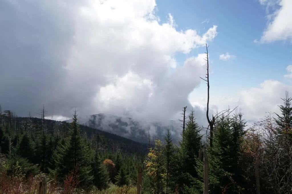 Best winter road trips - A shot of Clingman's Dome in the Smoky Mountains