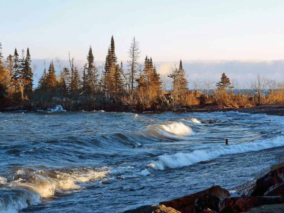 Choppy waters of Lake Superior near Grand Marais