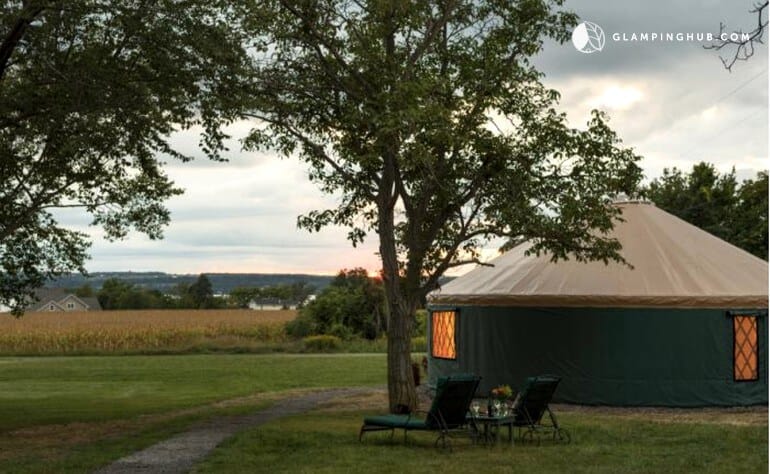 A New York yurt near Cayuga Lake, NY