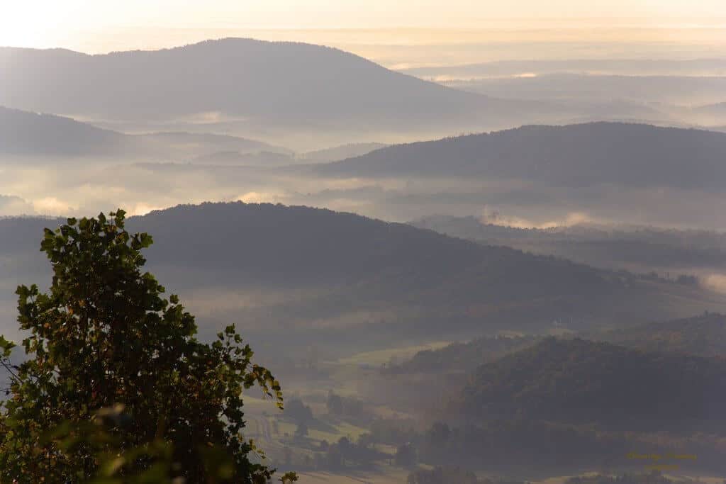 A long view of the Blue Ridge Mountains