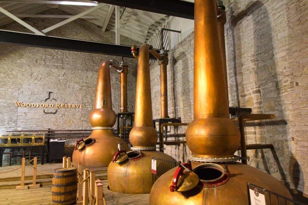 Bourbon stills on a Woodford Reserve distillery tour.