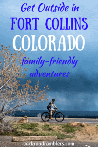 A Local's Guide to the Best Things to do in Fort Collins, Colorado 8 A bicycle rides through Fort Collins, Colorado. Caption Reads: Fort Collins Colorado: Family-Friendly Adventures