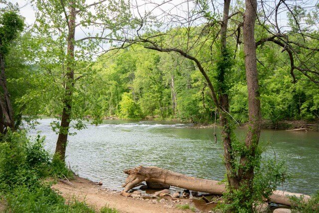 The Roanoke River at Explore Park in Roanoke, VA