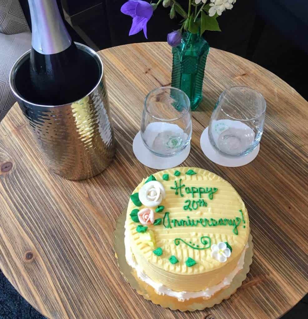 Anniversary cake from Popovers on the Square in Portsmouth