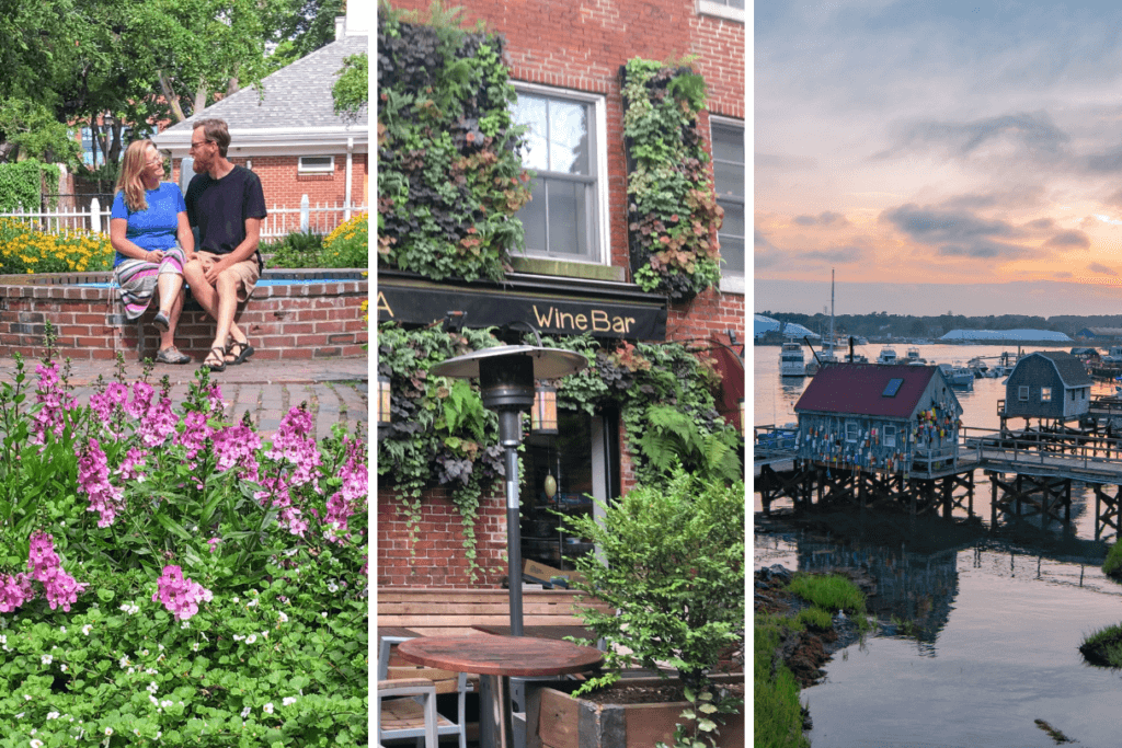 A collage of photos from downtown Portsmouth, New Hampshire