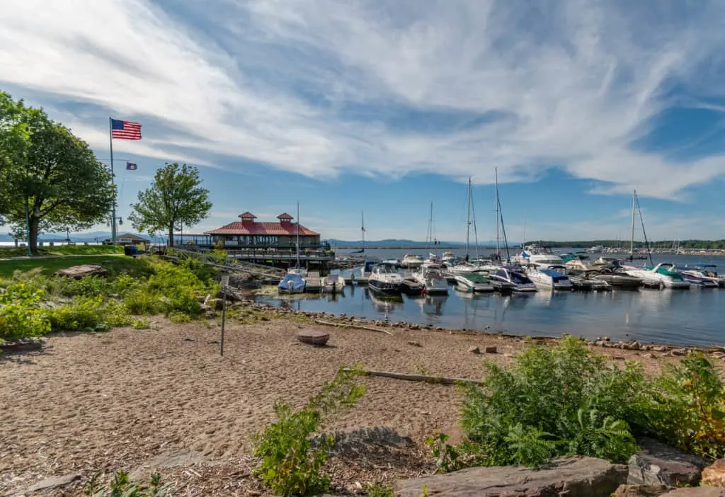 The Lake Champlain waterfront in Burlington, Vermont