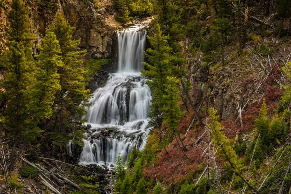 Undine Falls near the north entrance of Yellowstone National Park.