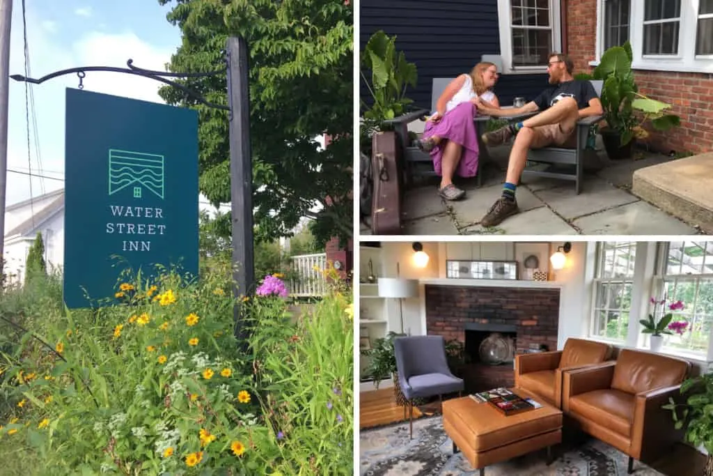 A collage of photos from the Water Street Inn in Kittery, Maine, one of the best small hotels in New England.