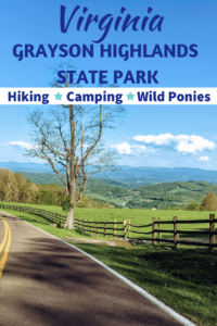 The entrance road to Grayson Highlands State Park.