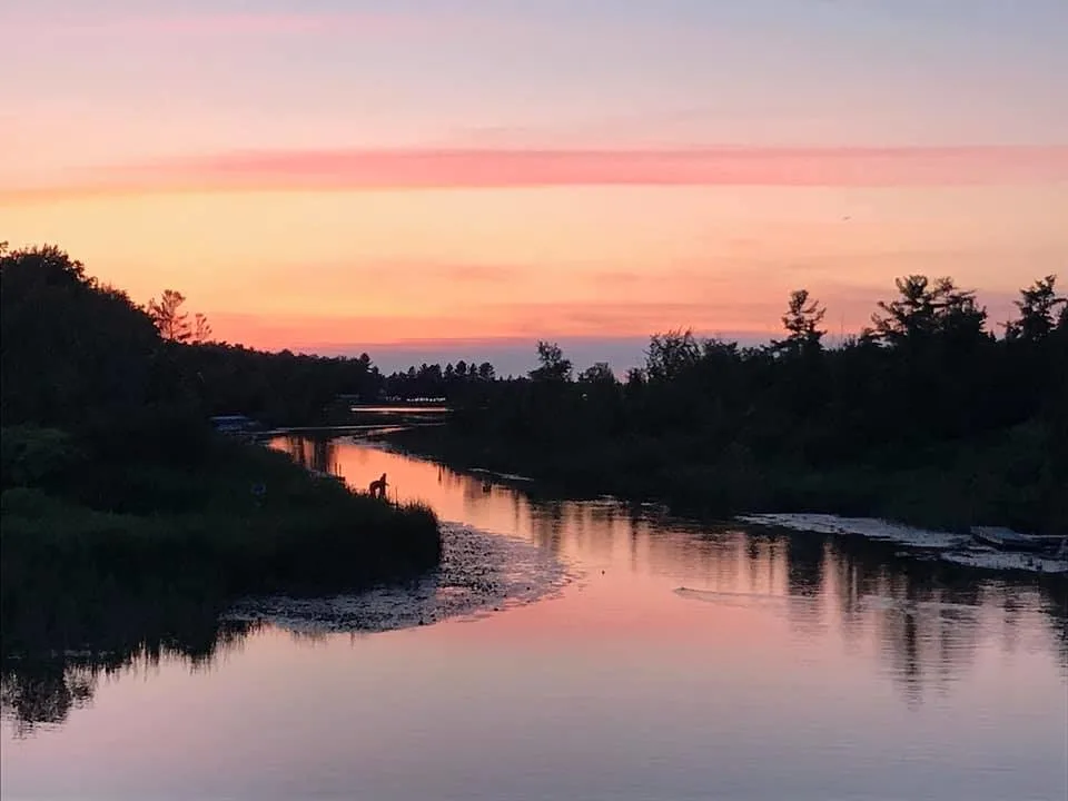 Lake Leelanau Narrows at sunset