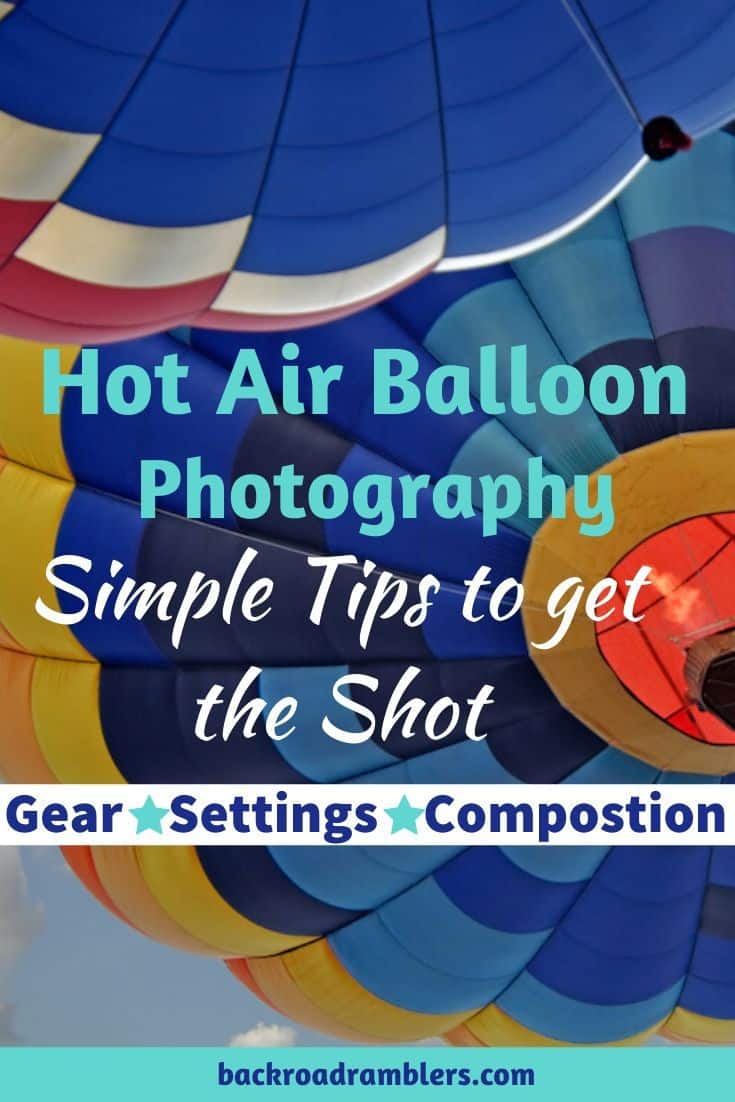 An abstract shot of a hot air balloon festival. Caption reads: Hot air balloon photography. Simple tips to get the Shot.