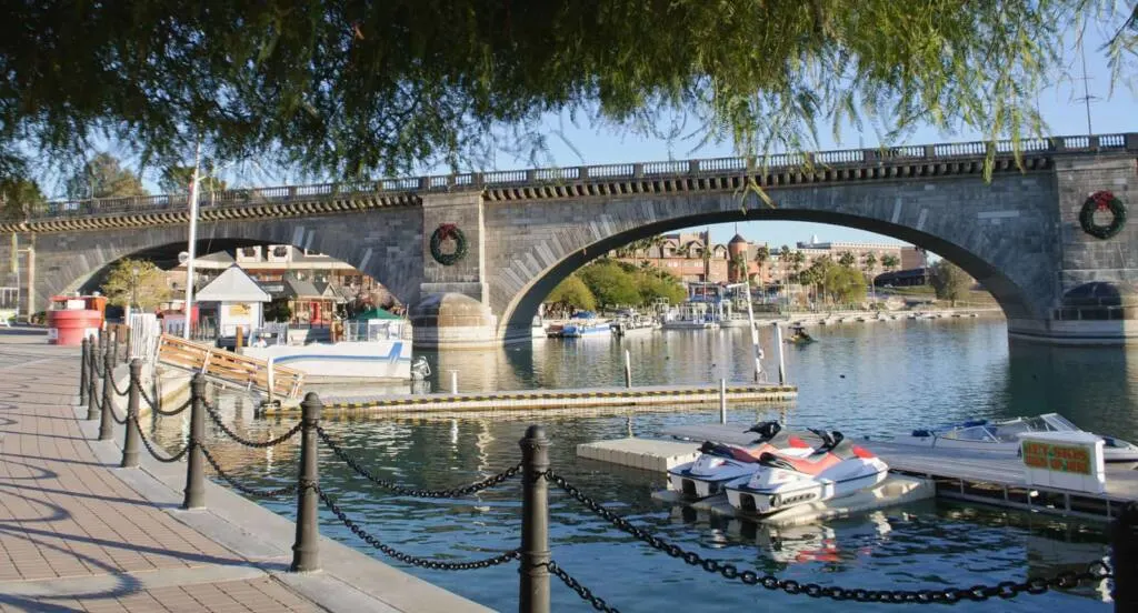 A view of the London Bridge in Lake Havasu City, Arizona