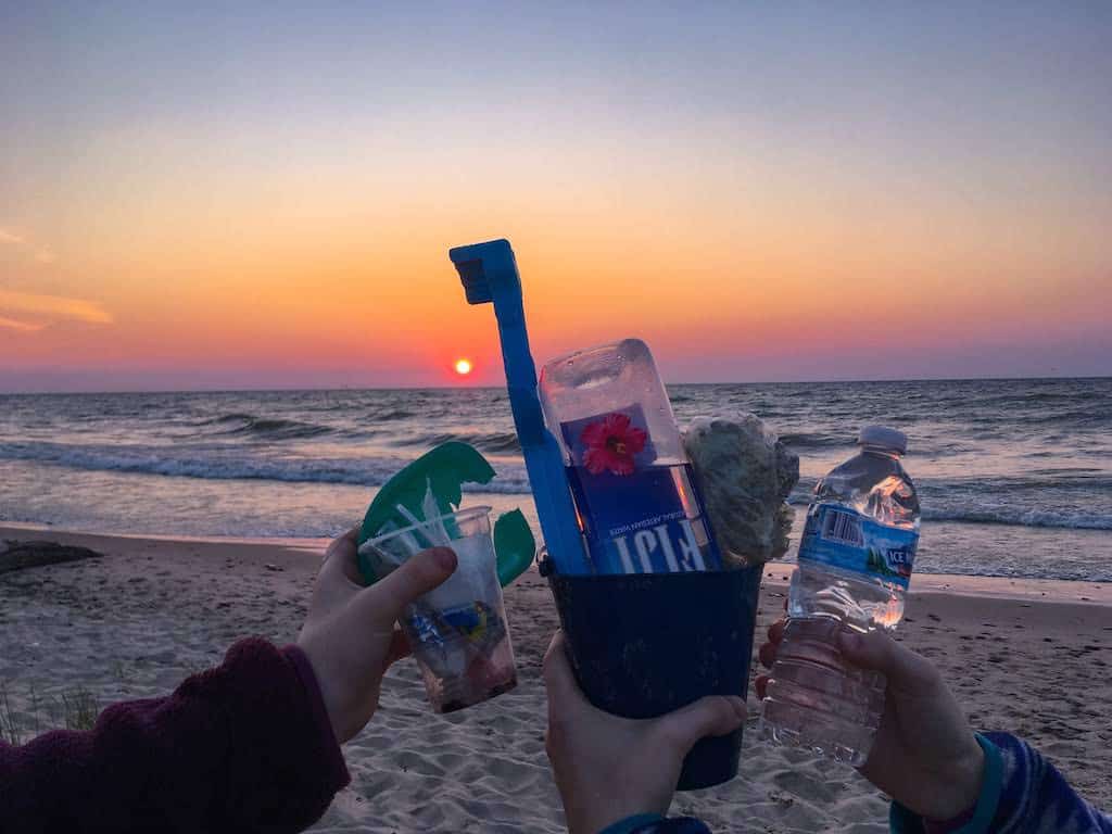 Trash on the Beach Indiana Dunes