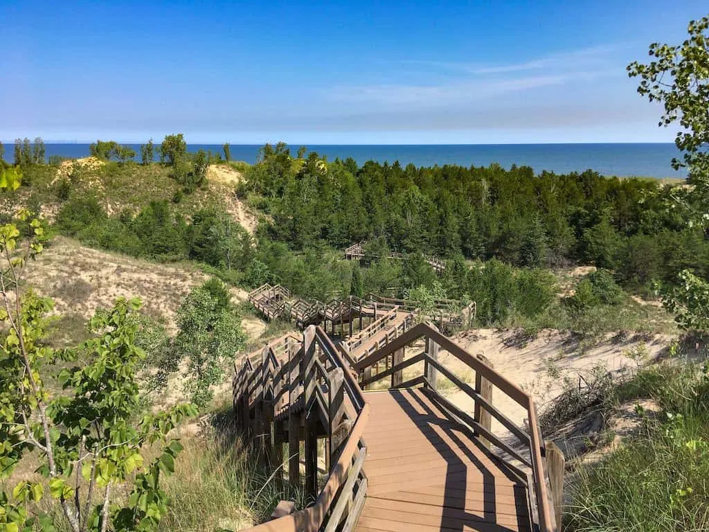 A view of Lake Michigan from the Dune Succession Trail.