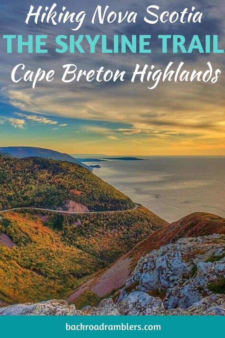 A sunset photo of the Skyline Trail on Cape Breton Island