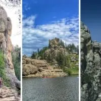 A collage of photos featuring things to do outside in the Black Hills of South Dakota.
