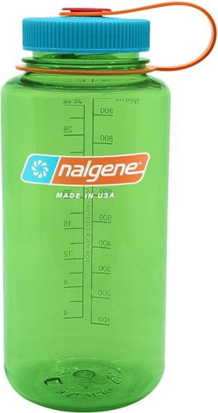 A green Nalgene Water Bottle