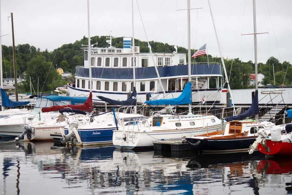 The busy marina in Newport, Vermont