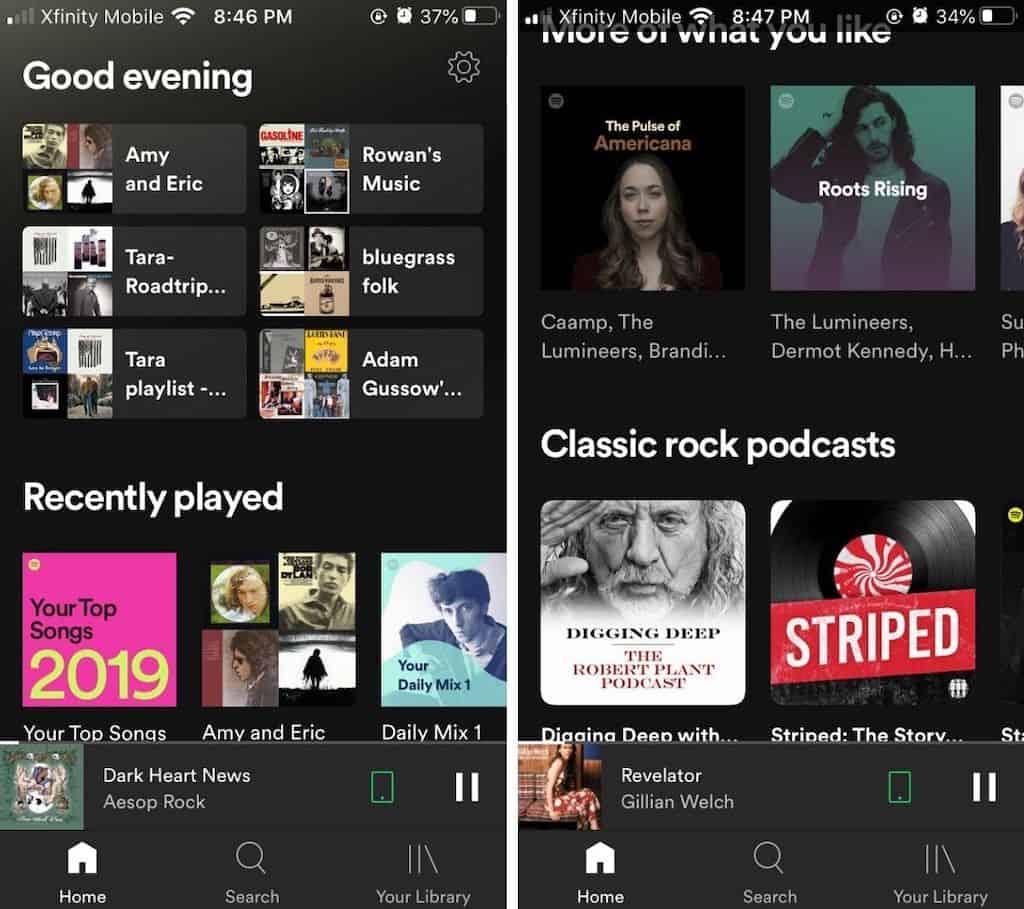 A screenshot featuring the Spotify app and its many features