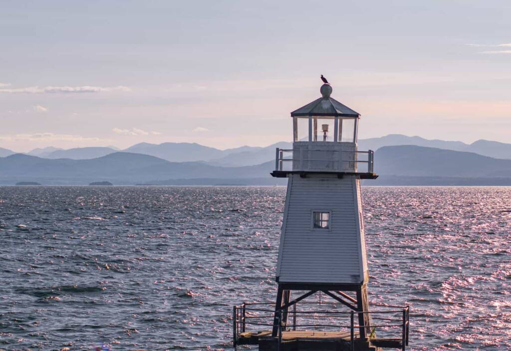 The Lake Champlain waterfront in Burlington, Vermont.