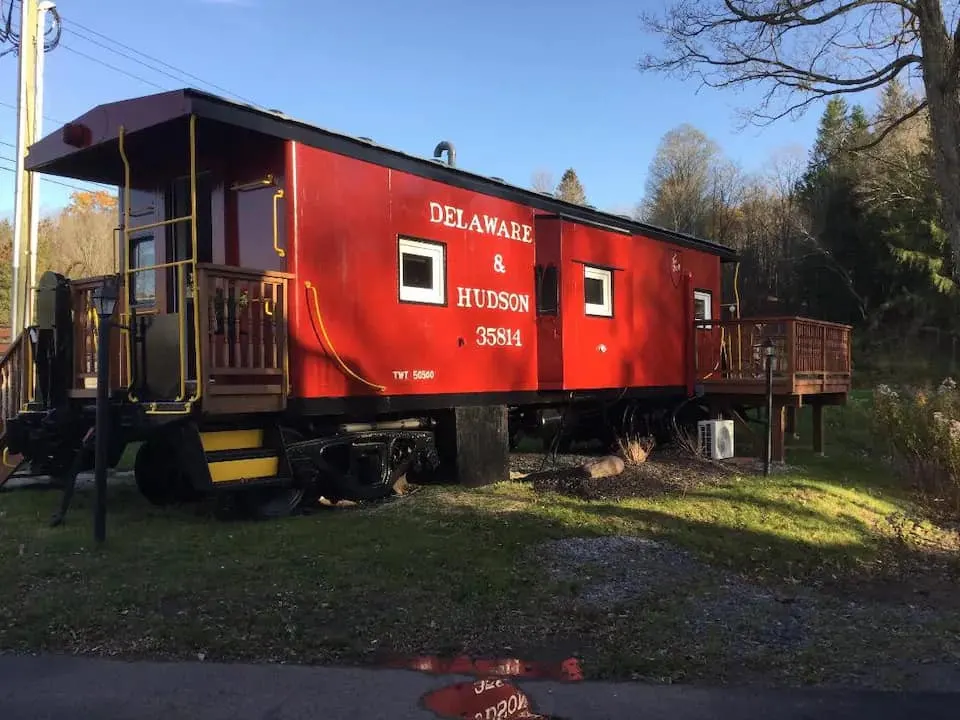 A caboose vacation rental in the Catskills of New York