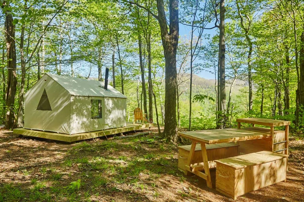 A Tentrr glamping site in the Catskills of New York. Photo credit: Airbnb