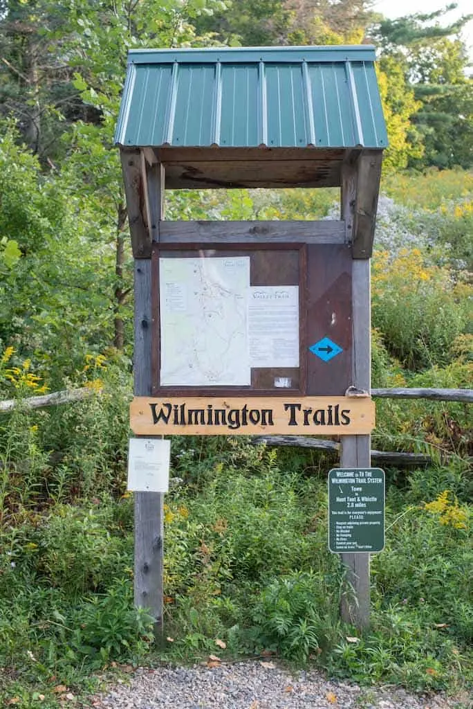 A trail kiosk in Wilmington Vermont
