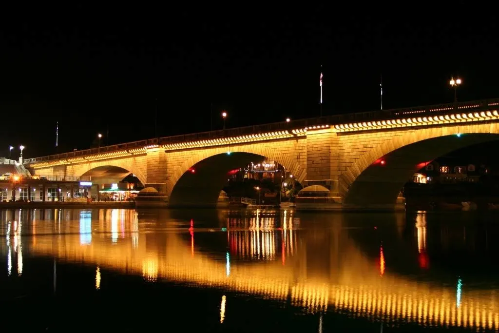 The London Bridge in Lake Havasu City at Night