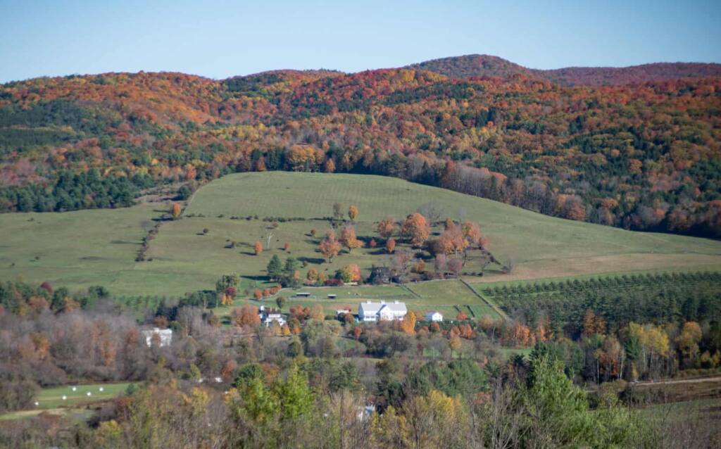 The view from the top of Mount Peg in Woodstock, VT