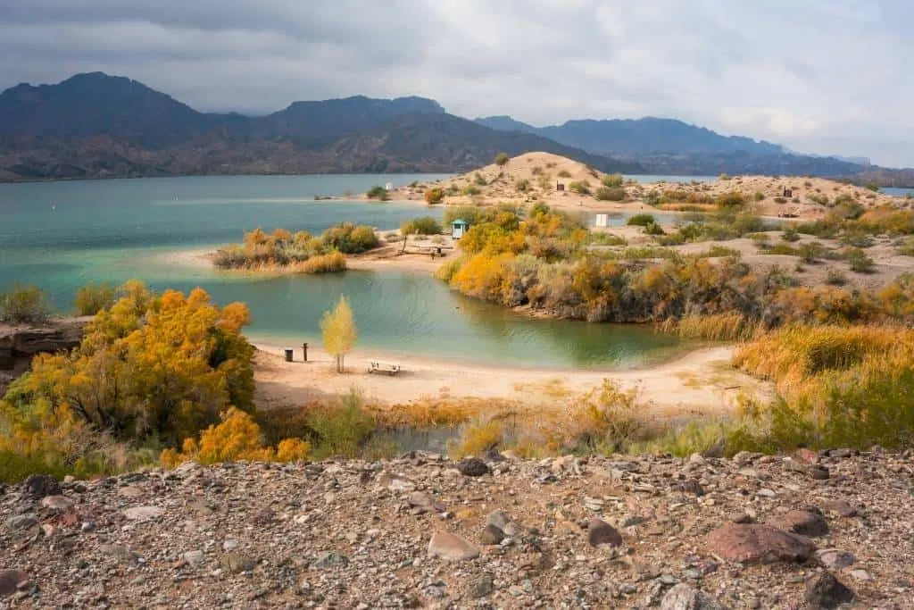 a view of the mountains with hiking trails near Lake Havasu