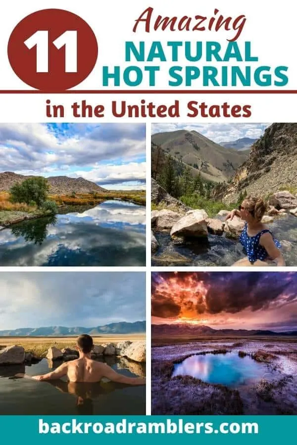 A collage of natural hot springs in the United States