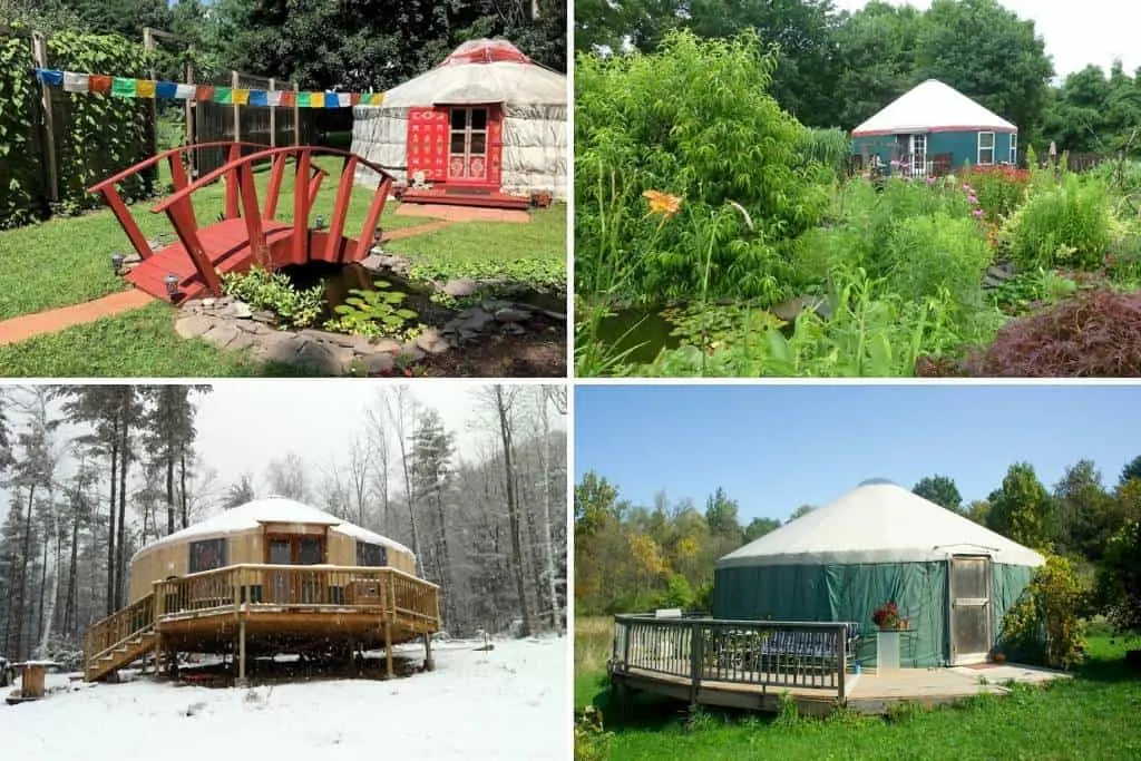 A collage of yurts in New York. Photo source: Airbnb