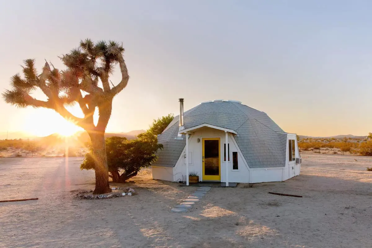 A glamping dome for rent in Joshua Tree. Photo credit: Airbnb